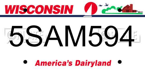 5SAM594 Wisconsin License Plate