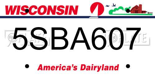 5SBA607 Wisconsin License Plate
