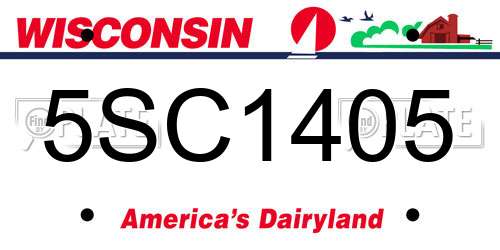 5SC1405 Wisconsin License Plate