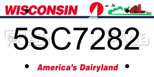 5SC7282 Wisconsin License Plate