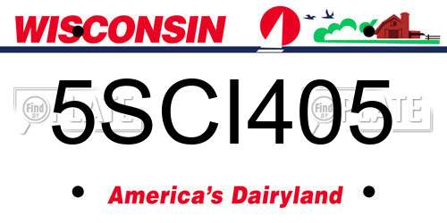 5SCI405 Wisconsin License Plate