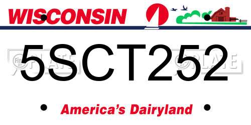 5SCT252 Wisconsin License Plate