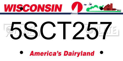 5SCT257 Wisconsin License Plate