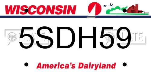 5SDH59 Wisconsin License Plate