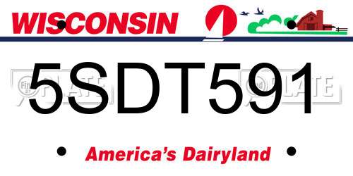 5SDT591 Wisconsin License Plate