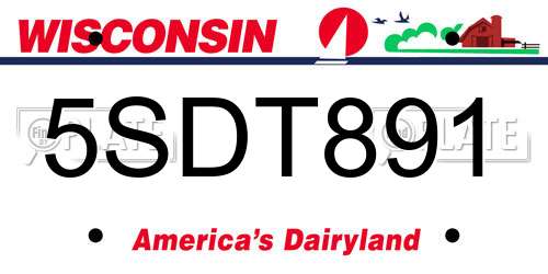 5SDT891 Wisconsin License Plate