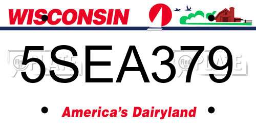 5SEA379 Wisconsin License Plate