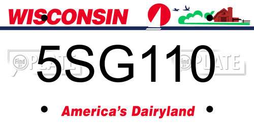 5SG110 Wisconsin License Plate