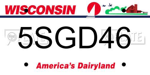 5SGD46 Wisconsin License Plate