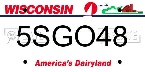 5SGO48 Wisconsin License Plate