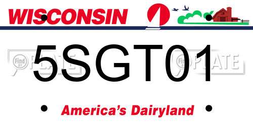 5SGT01 Wisconsin License Plate
