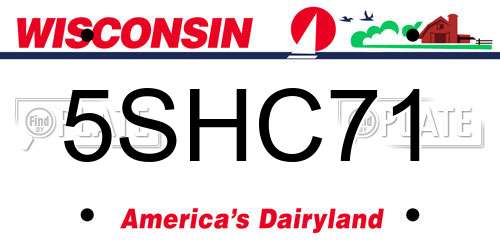 5SHC71 Wisconsin License Plate