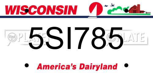 5SI785 Wisconsin License Plate