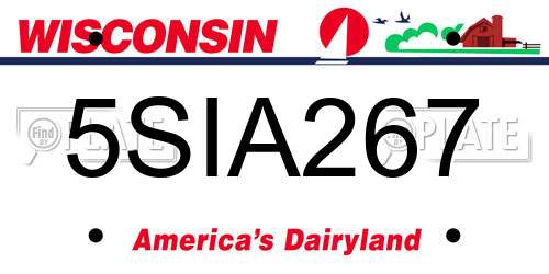 5SIA267 Wisconsin License Plate