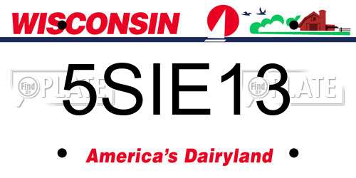 5SIE13 Wisconsin License Plate