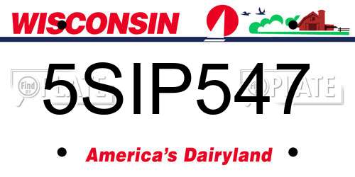 5SIP547 Wisconsin License Plate
