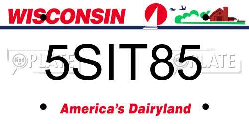 5SIT85 Wisconsin License Plate