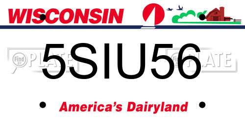 5SIU56 Wisconsin License Plate