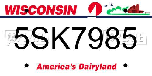5SK7985 Wisconsin License Plate