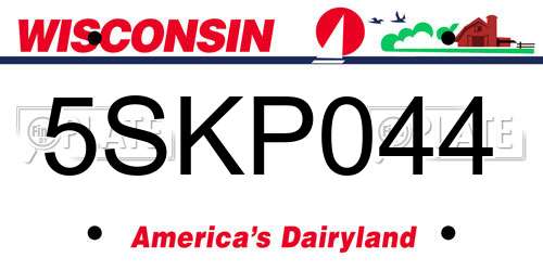 5SKP044 Wisconsin License Plate