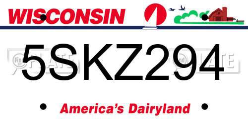 5SKZ294 Wisconsin License Plate
