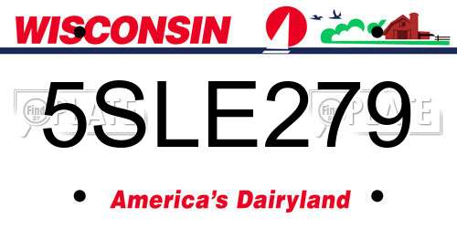 5SLE279 Wisconsin License Plate