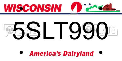5SLT990 Wisconsin License Plate