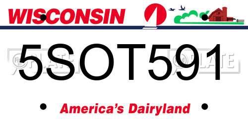5SOT591 Wisconsin License Plate