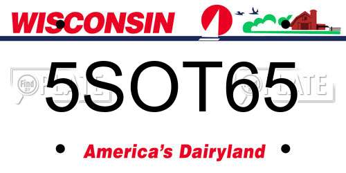 5SOT65 Wisconsin License Plate