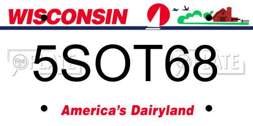 5SOT68 Wisconsin License Plate