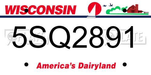 5SQ2891 Wisconsin License Plate