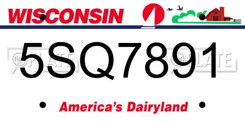 5SQ7891 Wisconsin License Plate