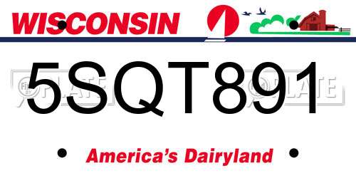 5SQT891 Wisconsin License Plate