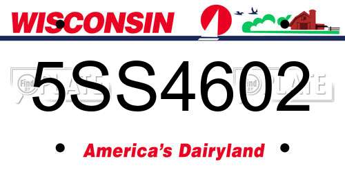 5SS4602 Wisconsin License Plate