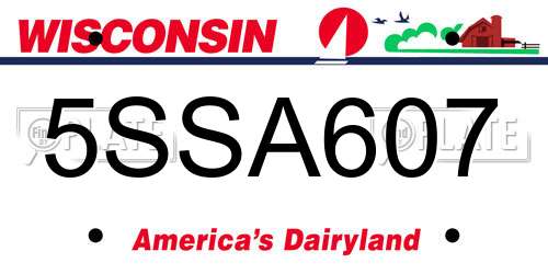 5SSA607 Wisconsin License Plate