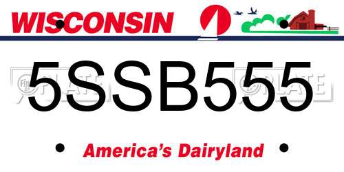5SSB555 Wisconsin License Plate
