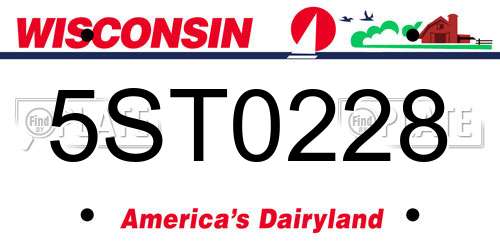 5ST0228 Wisconsin License Plate