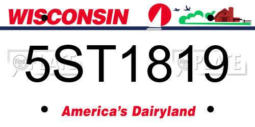 5ST1819 Wisconsin License Plate