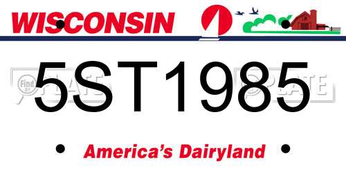 5ST1985 Wisconsin License Plate