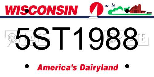 5ST1988 Wisconsin License Plate