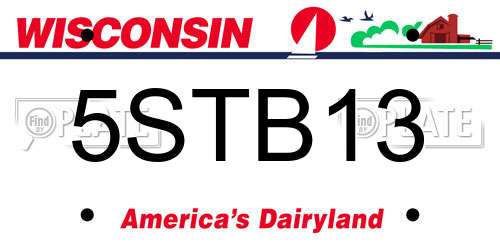 5STB13 Wisconsin License Plate