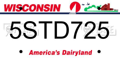 5STD725 Wisconsin License Plate