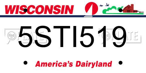 5STI519 Wisconsin License Plate
