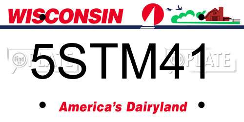 5STM41 Wisconsin License Plate