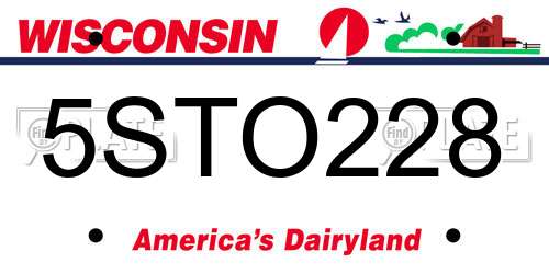 5STO228 Wisconsin License Plate