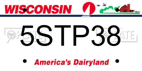 5STP38 Wisconsin License Plate