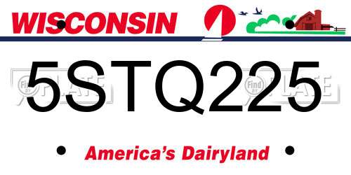 5STQ225 Wisconsin License Plate