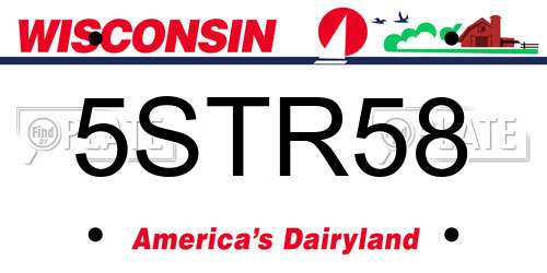5STR58 Wisconsin License Plate