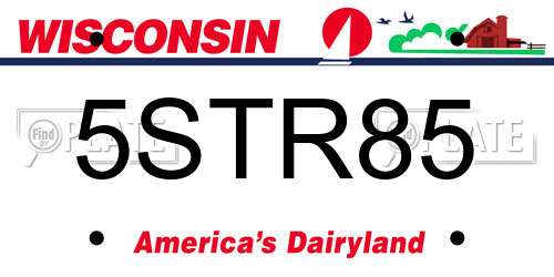 5STR85 Wisconsin License Plate