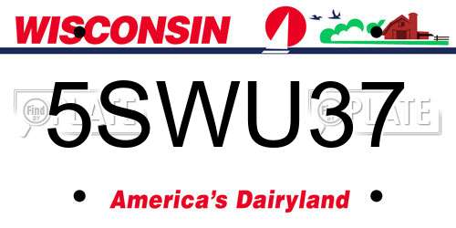 5SWU37 Wisconsin License Plate